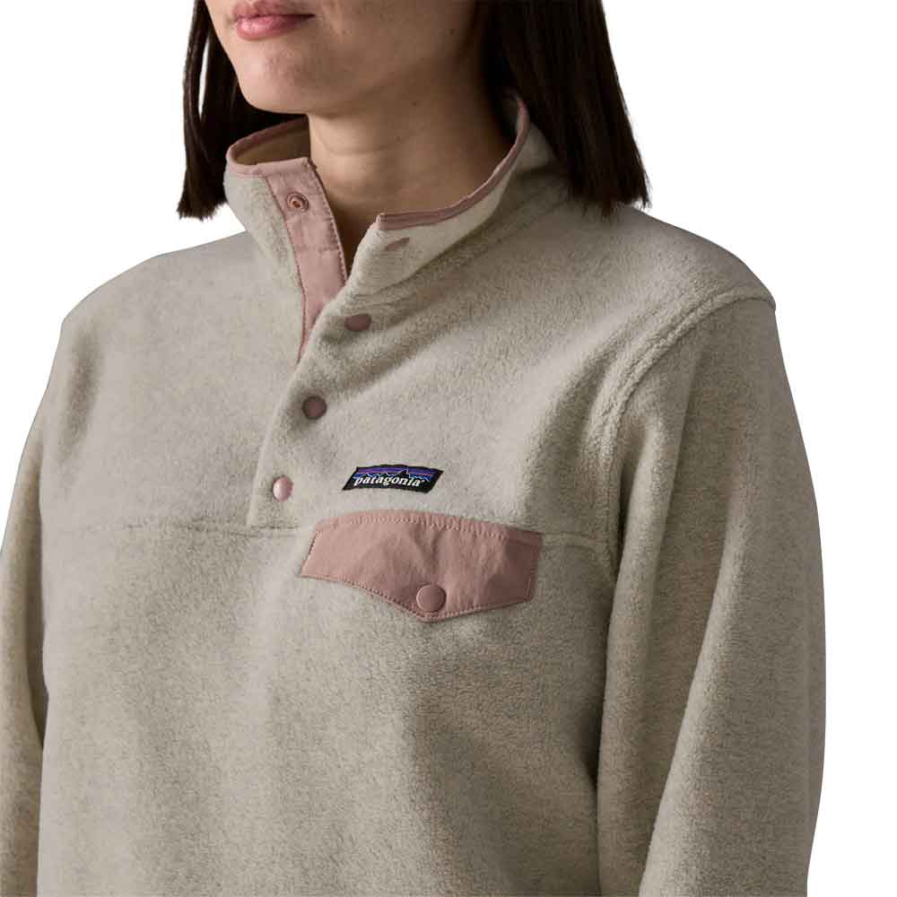 Patagonia Womens LW Synch Snap-T Pull Over Fleece Oatmeal Heather