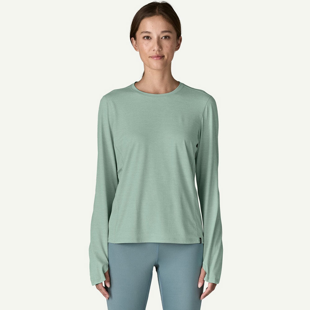 Patagonia Womens Long Sleeve Cap Cool Sun Shirt Thermal Blue