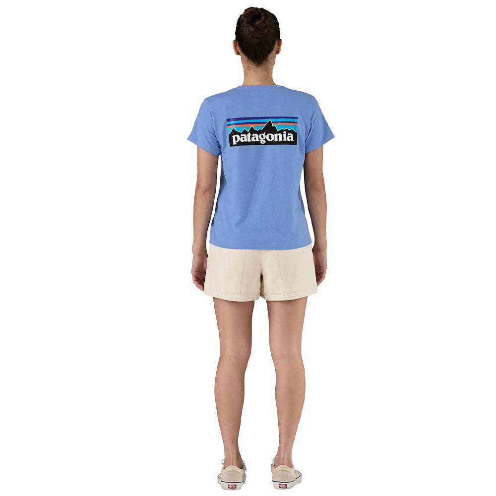 Patagonia Womens P-6 Logo Responsibili Tee - Abundant Blue