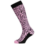 snowboard ski socks with pink leopard print