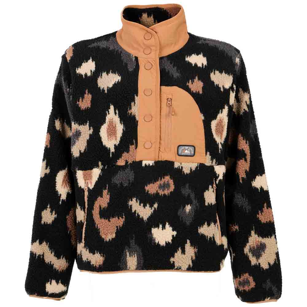 Protest Womens Xena Outdoor 1/4 Button Top  True Black