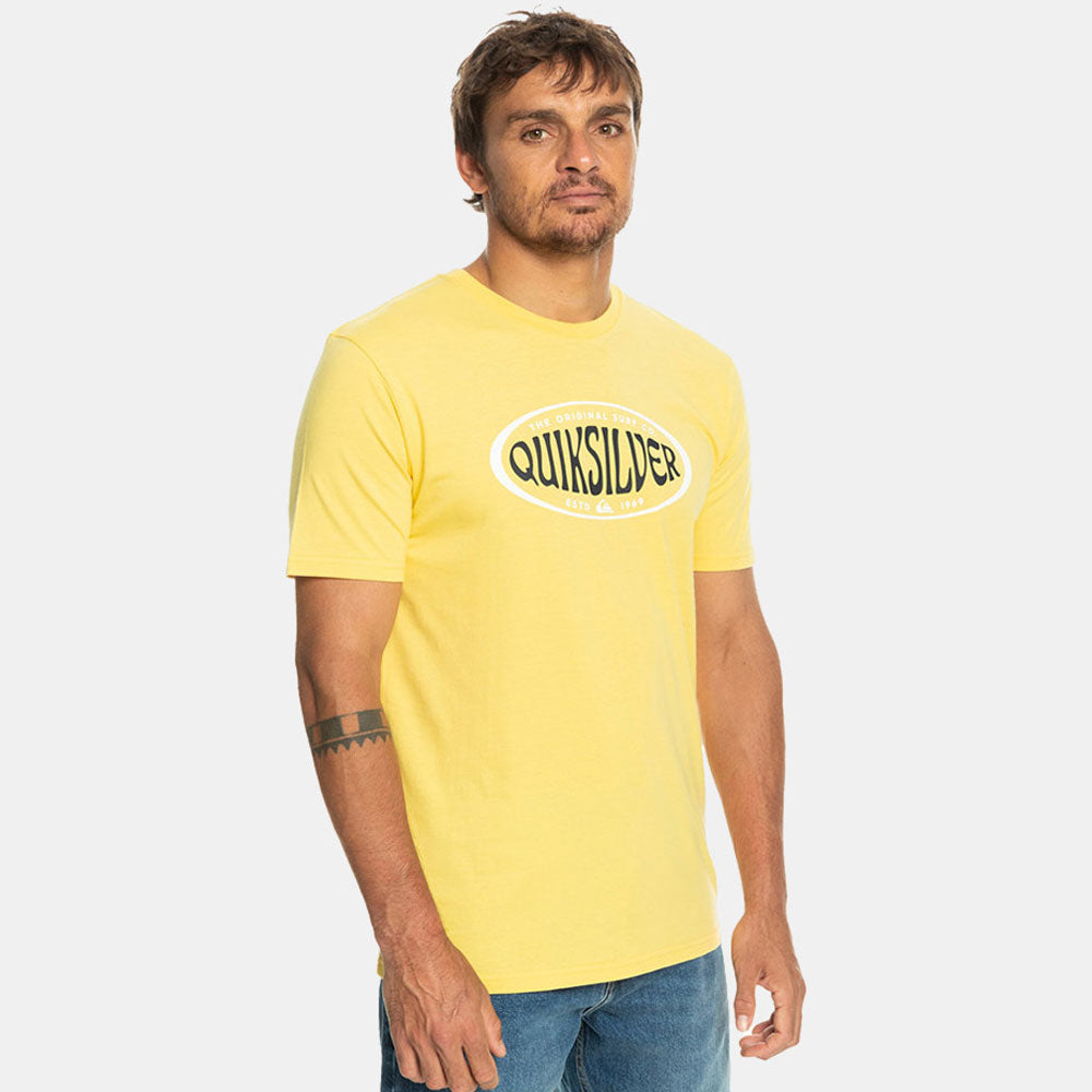 Quiksilver in circle surf t-shirt yellow
