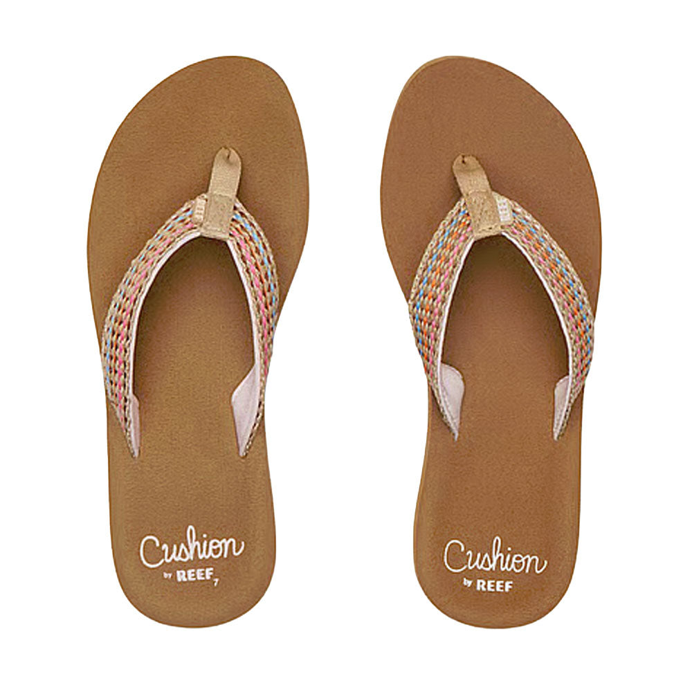 Reef Womens Baja Elana Brown/Pink Flip Flop