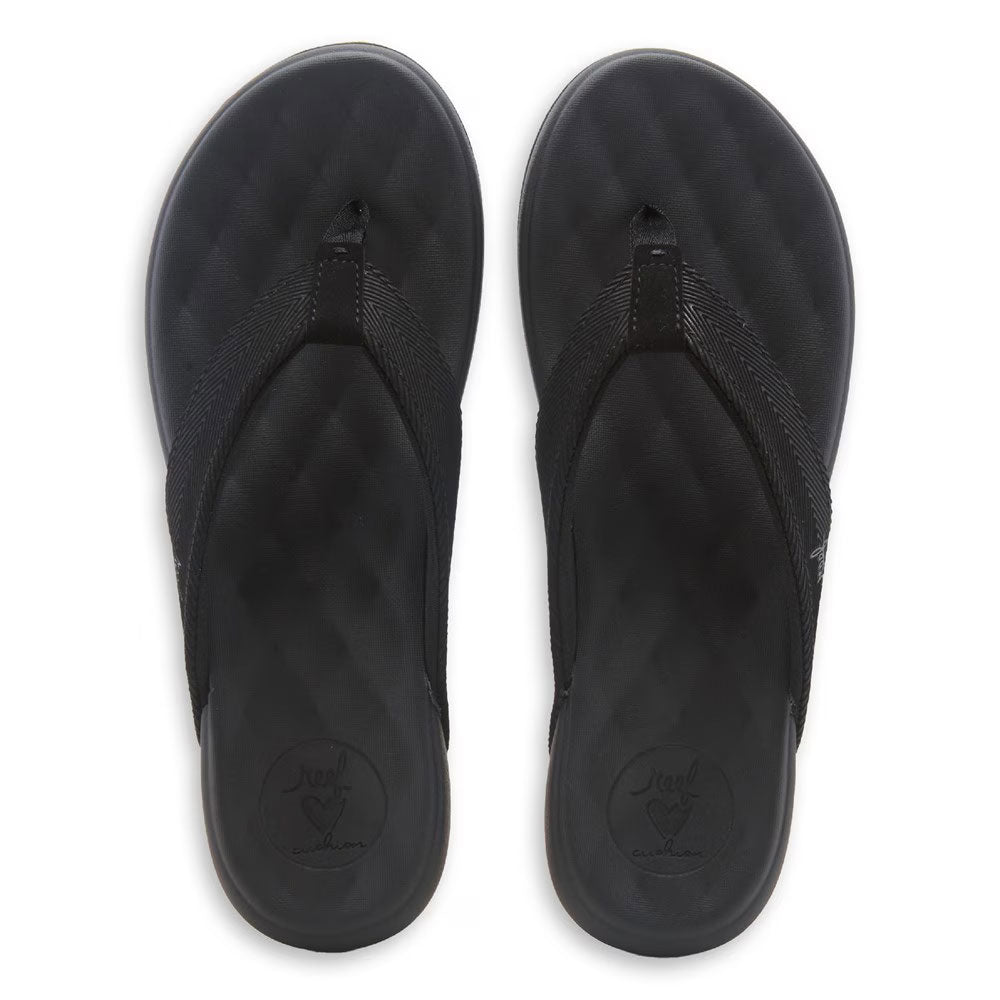 Reef Womens Cushion Harmony Black Sandals