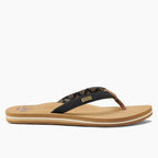 Reef Womens Cushion Sands Flip Flops - Black/Tan