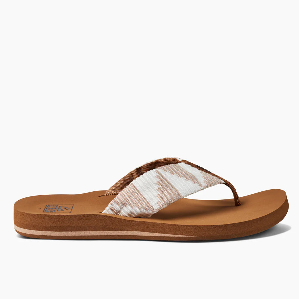 Brown reef flip flops womens online
