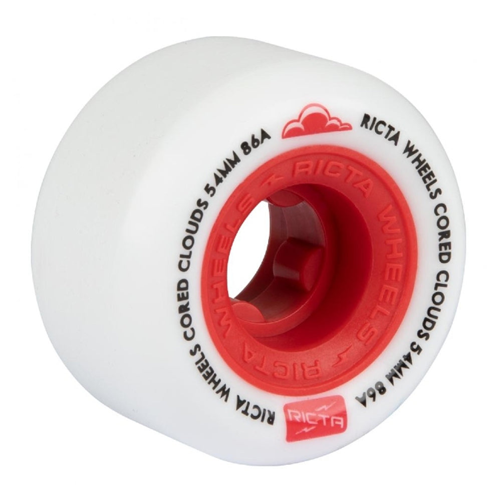Ricta Cored Clouds 86a Skate Wheels - White Red