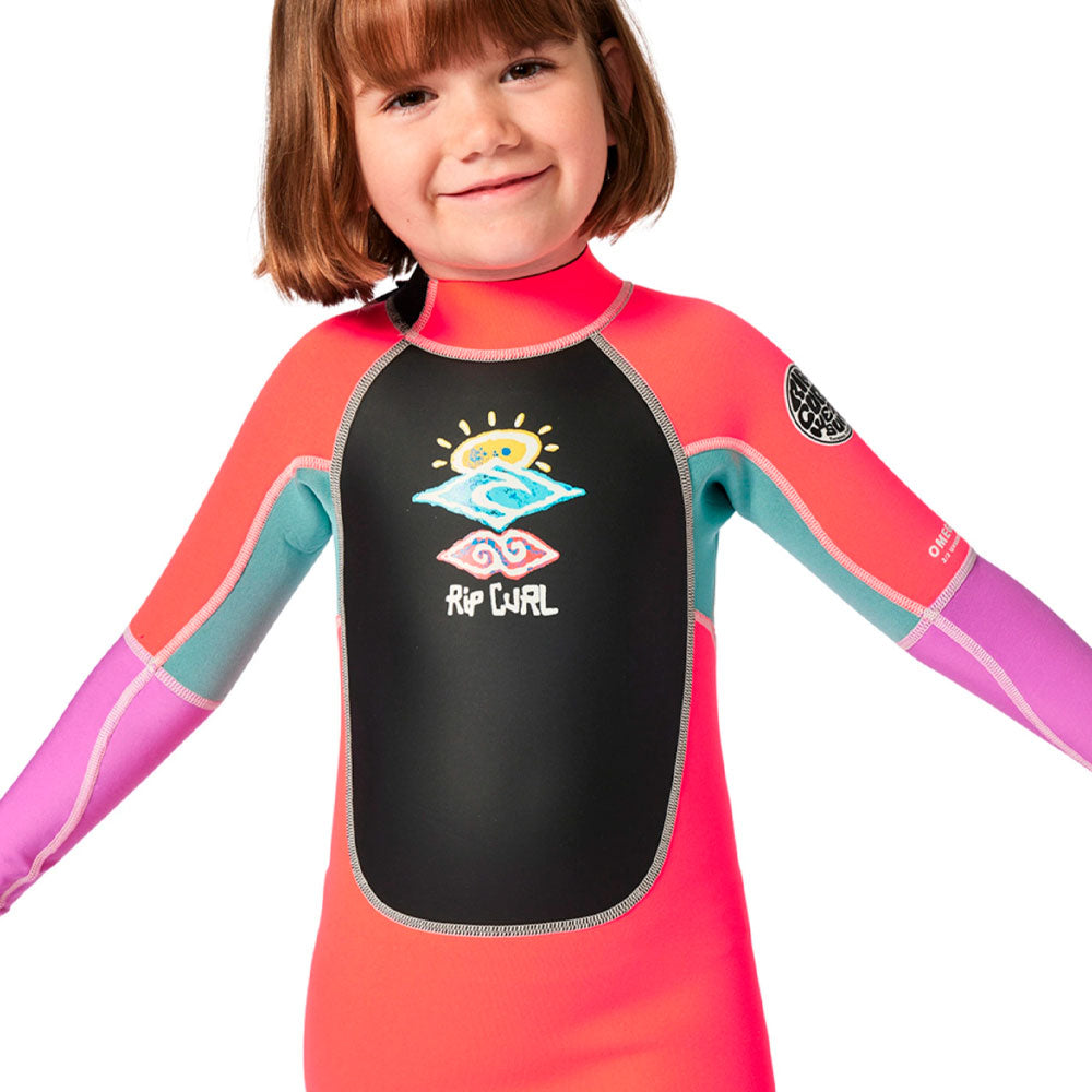 Rip Curl  Groms Omega Easy On / Off Wetsuit Hot Pink