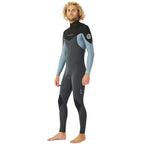 Rip Curl Dawn Patrol 4/3mm Back Zip Wetsuit - Mineral Blue