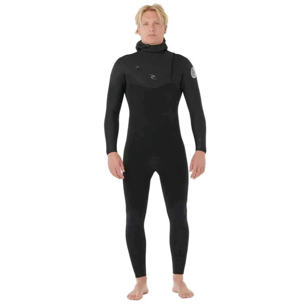 Rip Curl Dawn Patrol Chest Zip Hooded 5/4mm Wetsuit Black