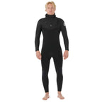Rip Curl Dawn Patrol Chest Zip Hooded 5/4mm Wetsuit Black