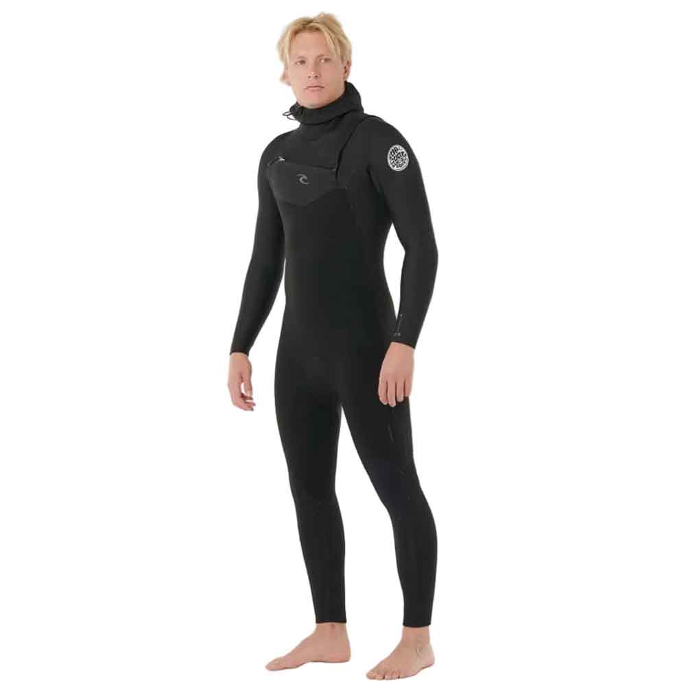 Rip Curl Dawn Patrol Chest Zip Hooded 5/4mm Wetsuit Black