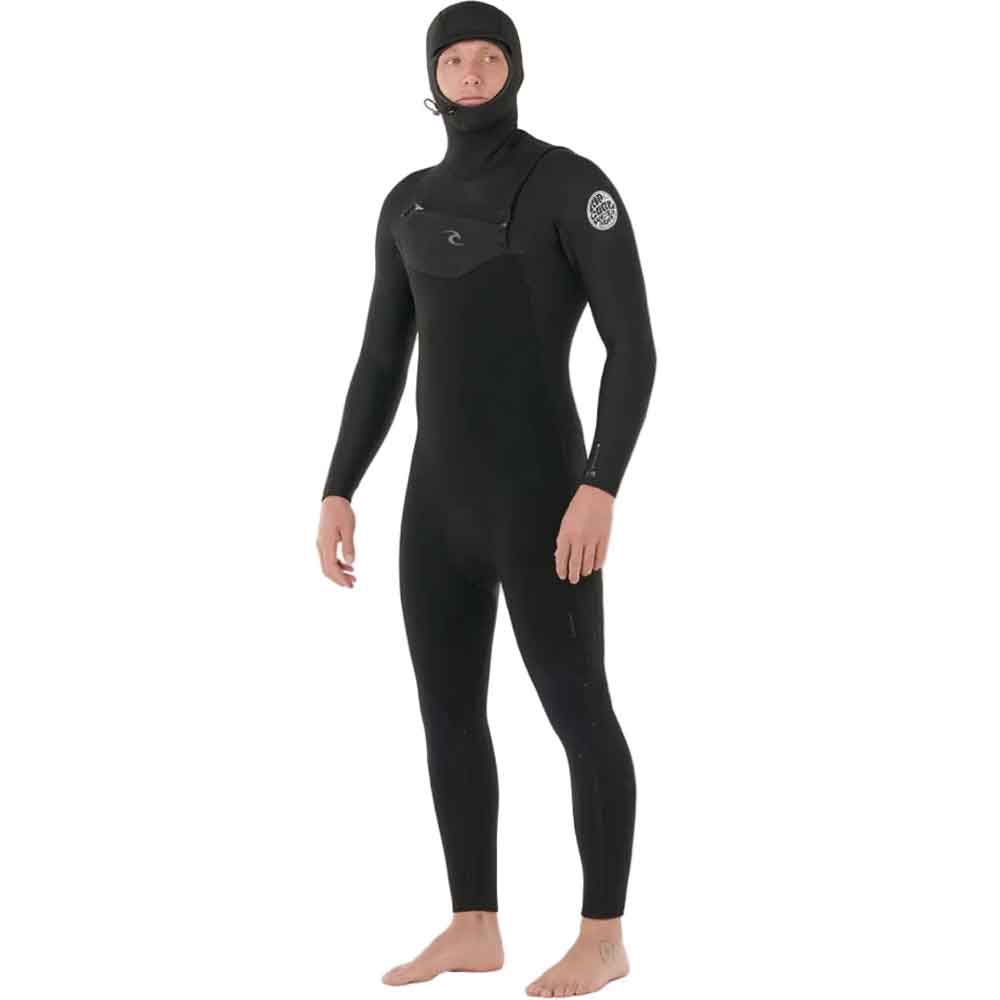 Rip Curl Dawn Patrol Chest Zip Hooded 5/4mm Wetsuit Black