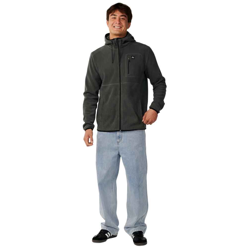 Rip Curl Departed Polar Zip Thru Fleece  Charcoal Grey