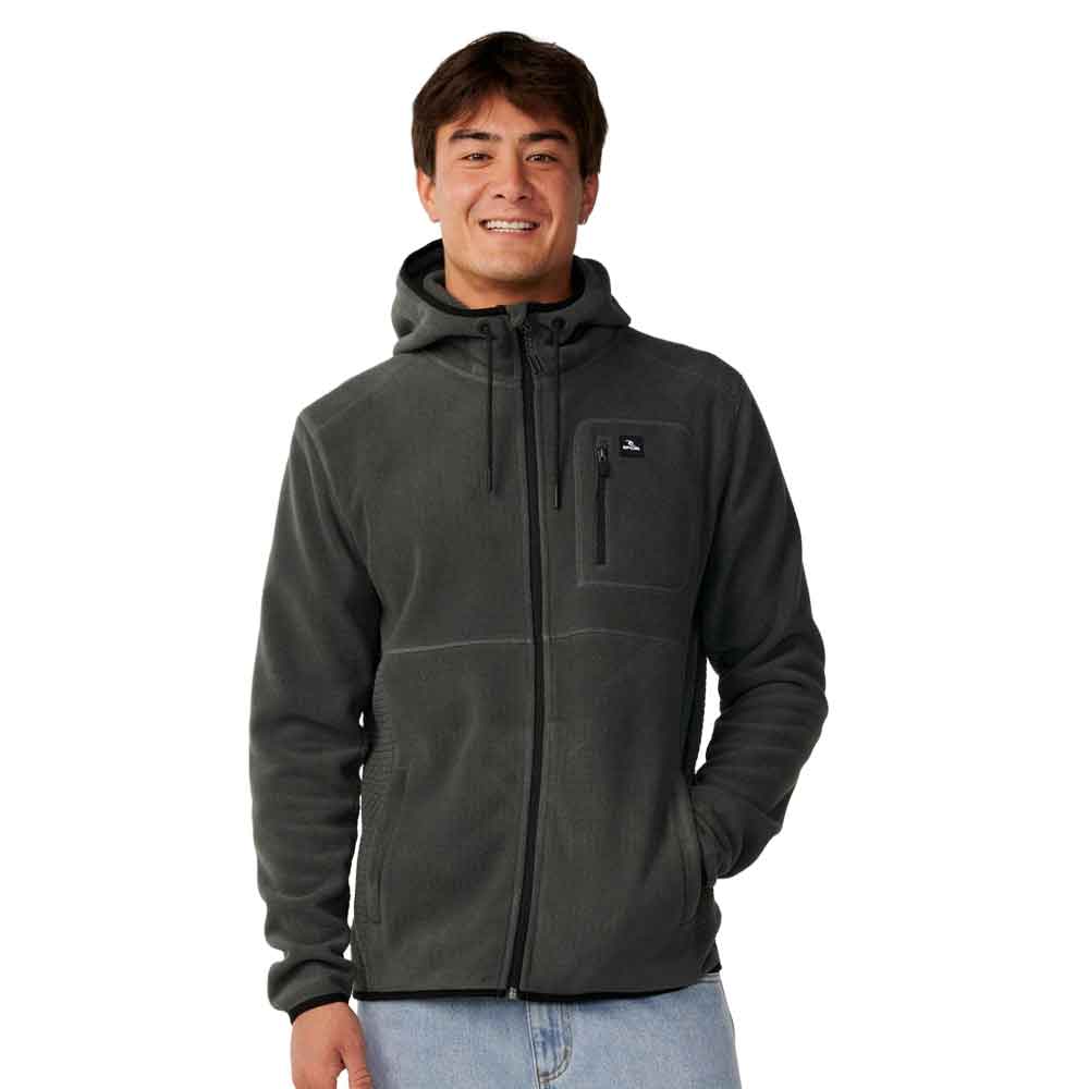 Rip Curl Departed Polar Zip Thru Fleece  Charcoal Grey