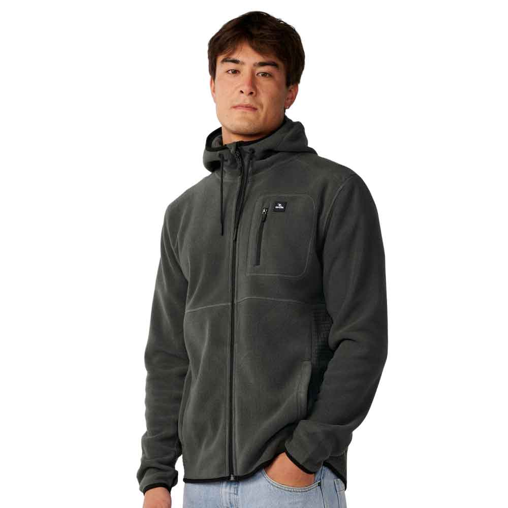 Rip Curl Departed Polar Zip Thru Fleece  Charcoal Grey