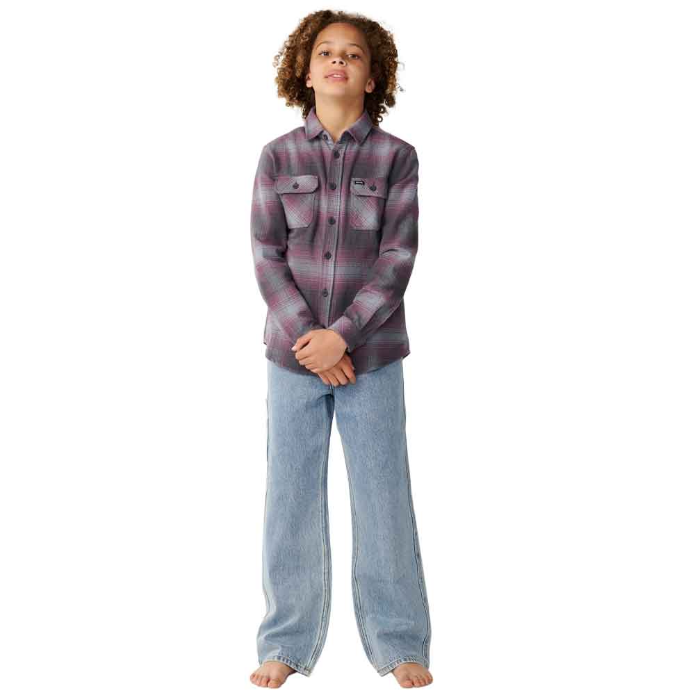 Rip Curl Junior Count Flannel Shirt Charcoal Grey