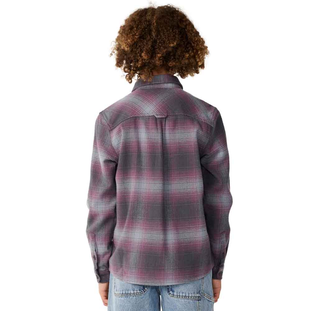 Rip Curl Junior Count Flannel Shirt Charcoal Grey