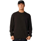 Rip Curl Premium Surf Waffle Long Sleeve T Shirt Washed Black