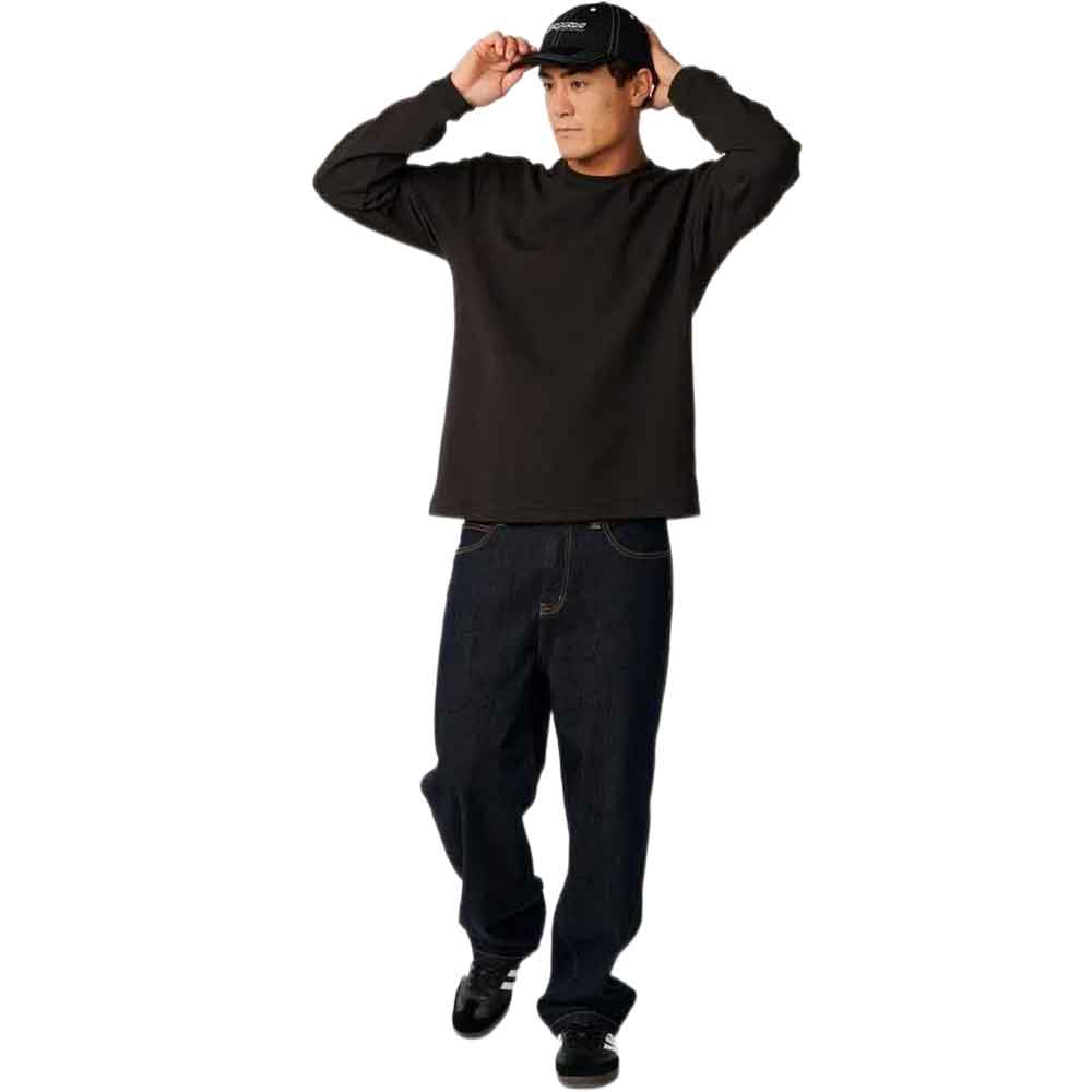 Rip Curl Premium Surf Waffle Long Sleeve T Shirt Washed Black
