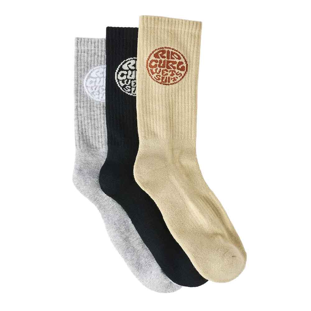 Rip Curl Wetty Crew Sock 3-Pack Khaki Sand