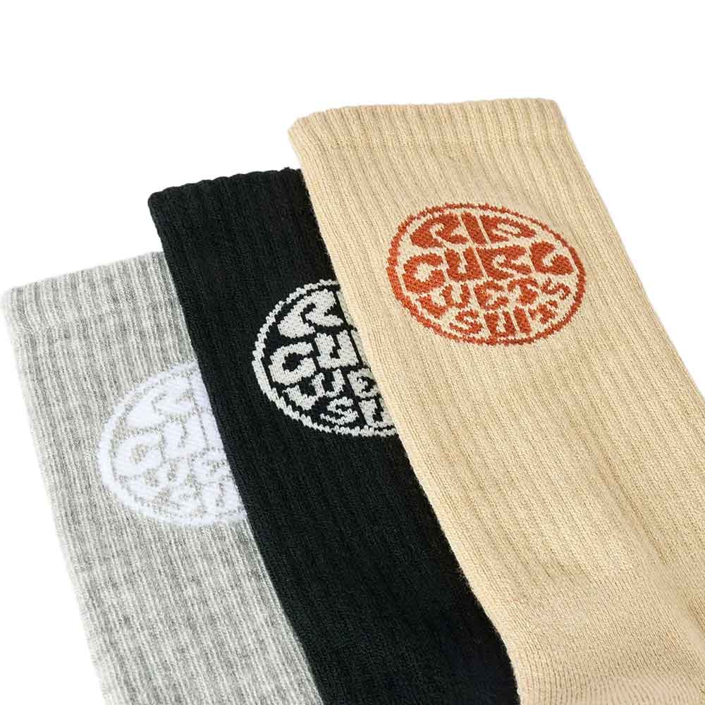 Rip Curl Wetty Crew Sock 3-Pack Khaki Sand