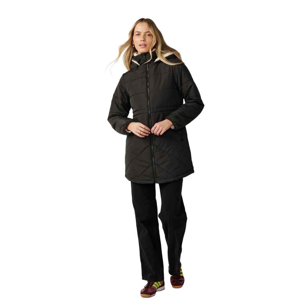 Rip Curl Womens Anti-Series Anoeta Long Line Coat Washed Black