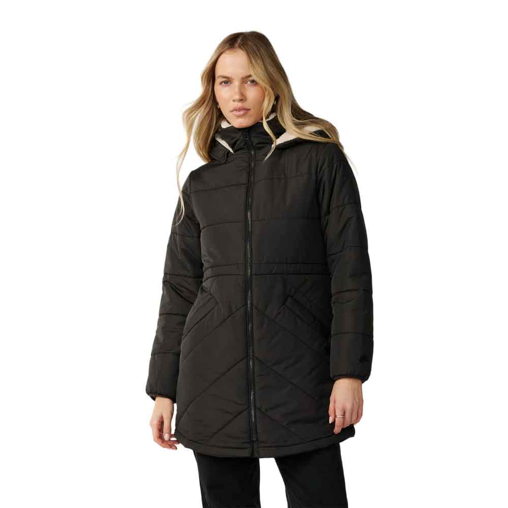Rip Curl Womens Anti-Series Anoeta Long Line Coat Washed Black