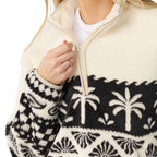 Rip Curl Womens Bossa Nova 1/4 Zip Polar Fleece Black/White