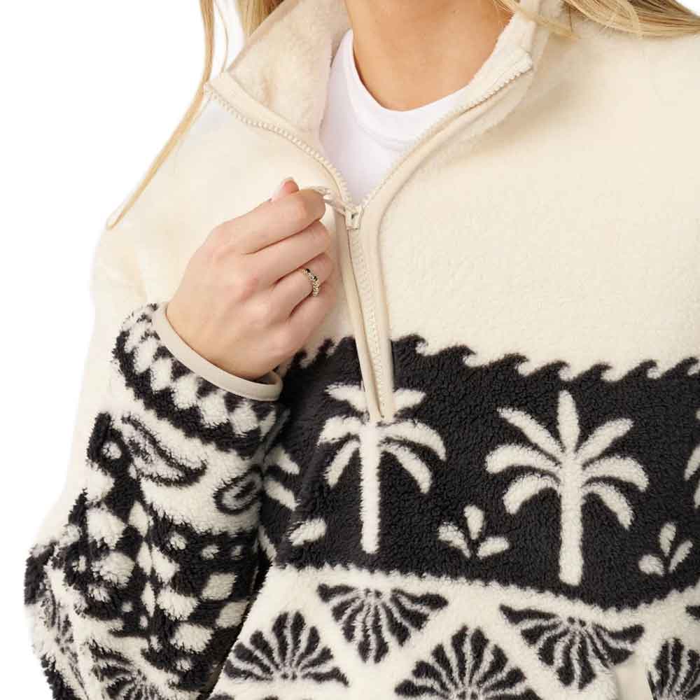Rip Curl Womens Bossa Nova 1/4 Zip Polar Fleece Black/White