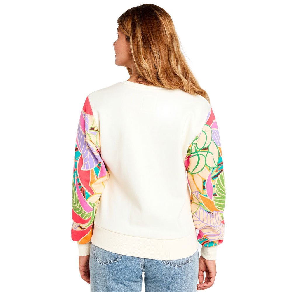 Rip Curl Womens Crew Wavy Print Sleeves Sweatshirt