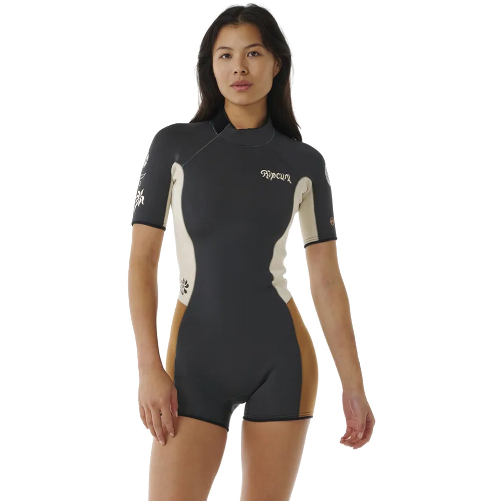 Rip Curl Womens Dawn Patrol 2mm Back Zip Shortie - Light Brown