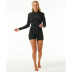 Rip Curl Womens Dawn Patrol 2mm Long Sleeve Shortie - Black