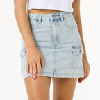 Rip Curl Womens Las Dalias Denim Mini Skirt