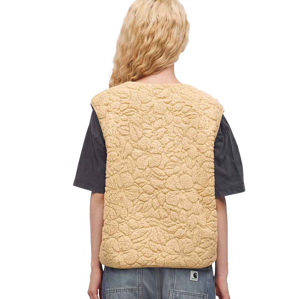 Roxy Best Town Fleece Vest Peeble Outline