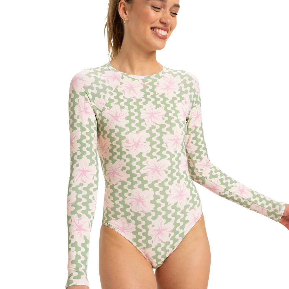Roxy Hibiscus Daze Longsleeve Onesie Swimsuit