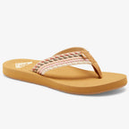 Roxy Porto Rope Flip Flops - Natural/Crazy Pink