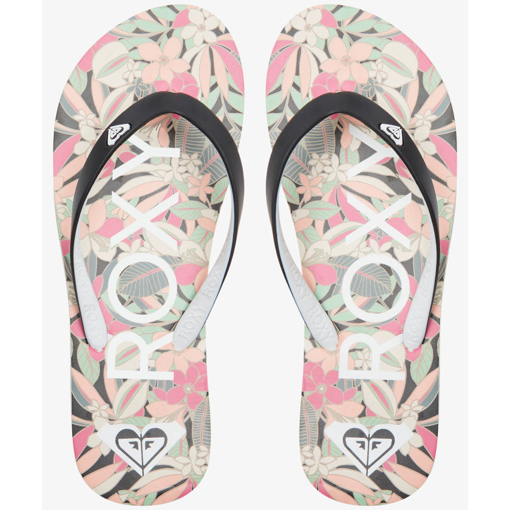 Roxy Tahiti VII Flip Flops - Black/Pink/Soft Lime