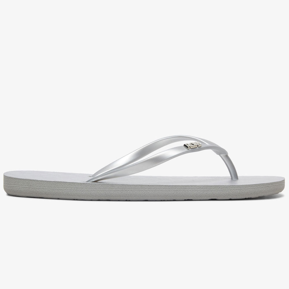 Roxy Viva IV Flip Flops - Metallic Silver