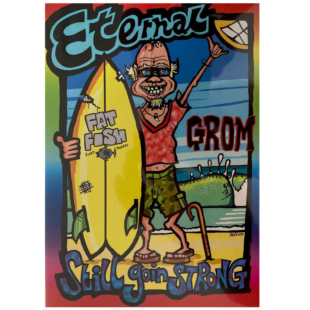 Retro gift card Sand Surf Art sufing surfer