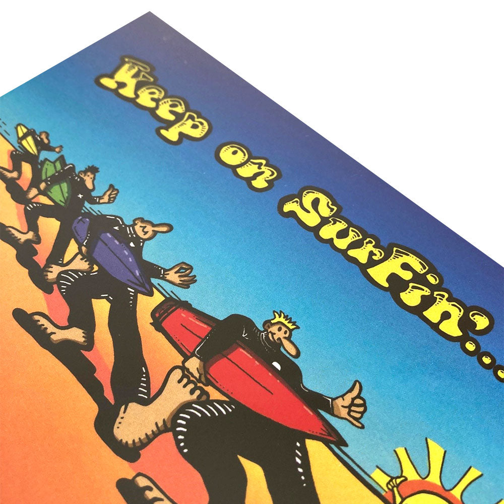 Retro gift card Sand Surf Art sufing surfer