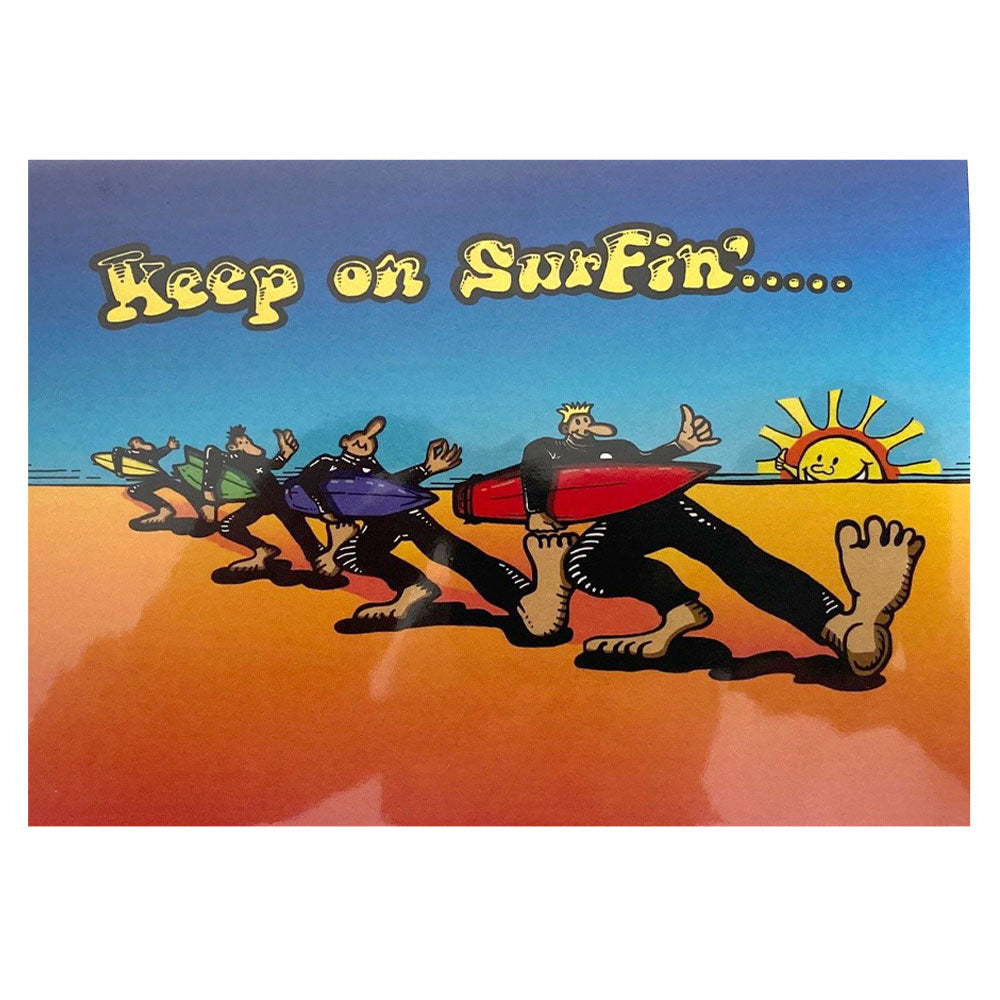 Retro gift card Sand Surf Art sufing surfer