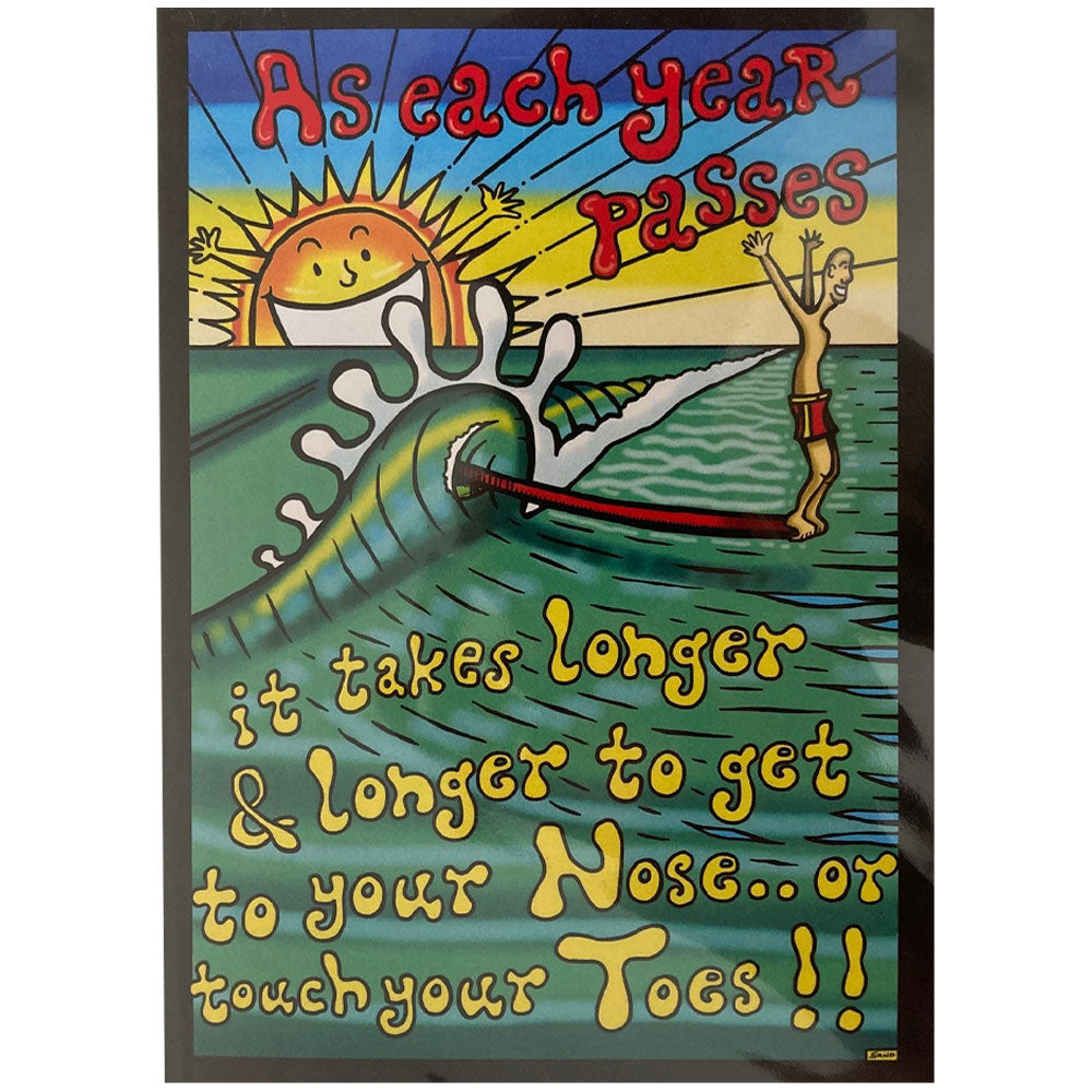 Retro gift card Sand Surf Art sufing surfer