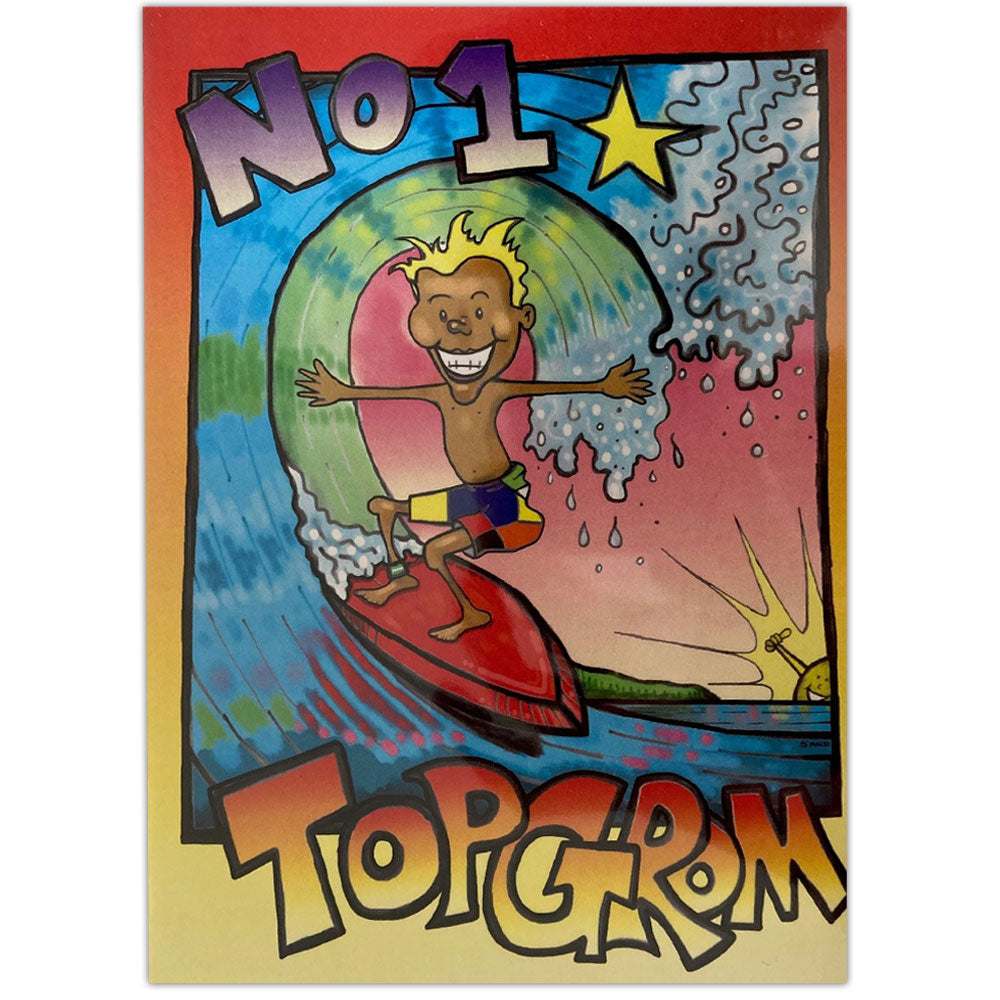 Retro gift card Sand Surf Art sufing surfer