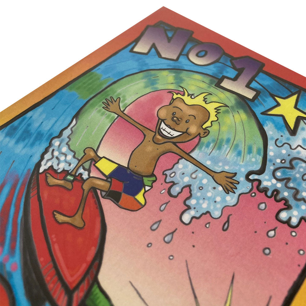 Retro gift card Sand Surf Art sufing surfer