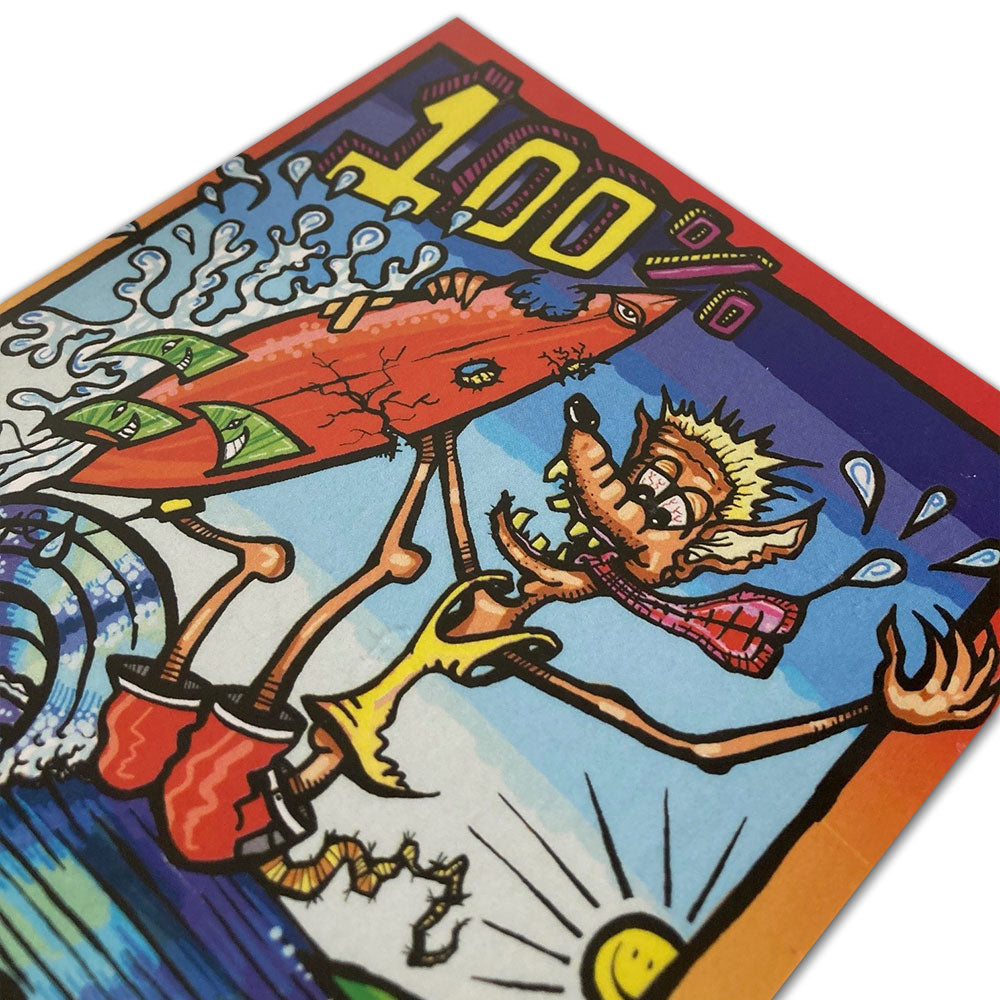 Retro gift card Sand Surf Art sufing surfer