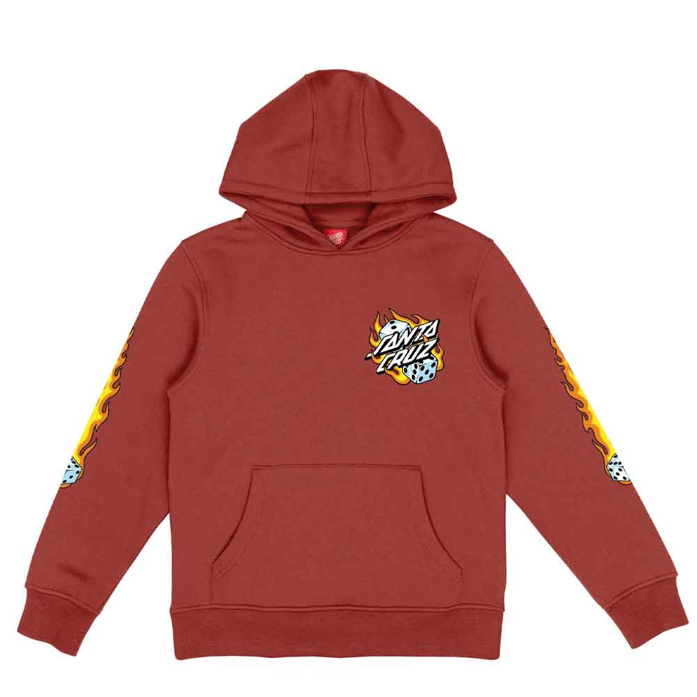 Santa Cruz Kids Flaming Dice Dot Hoody