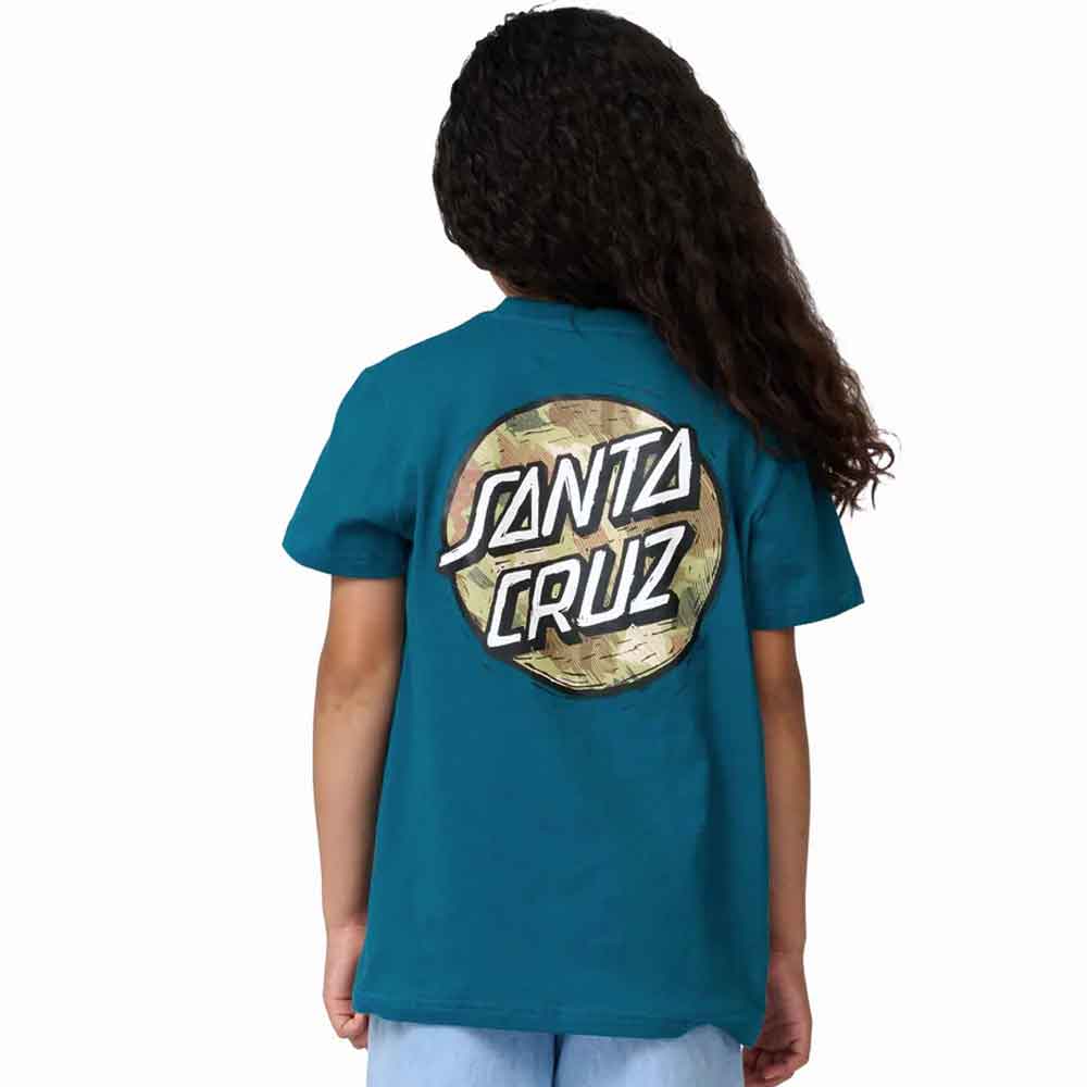 Santa Cruz Kids Stamped Opus Camo T-Shirt Teal