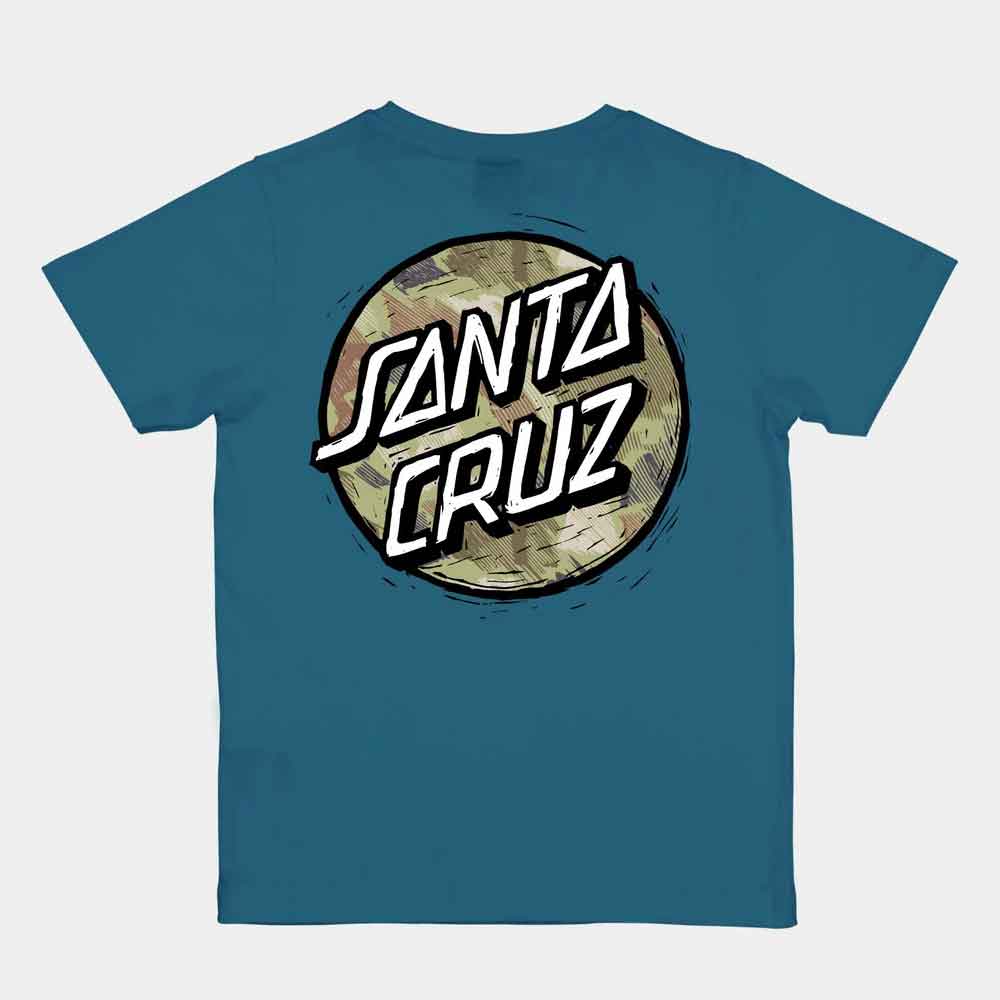 Santa Cruz Kids Stamped Opus Camo T-Shirt Teal