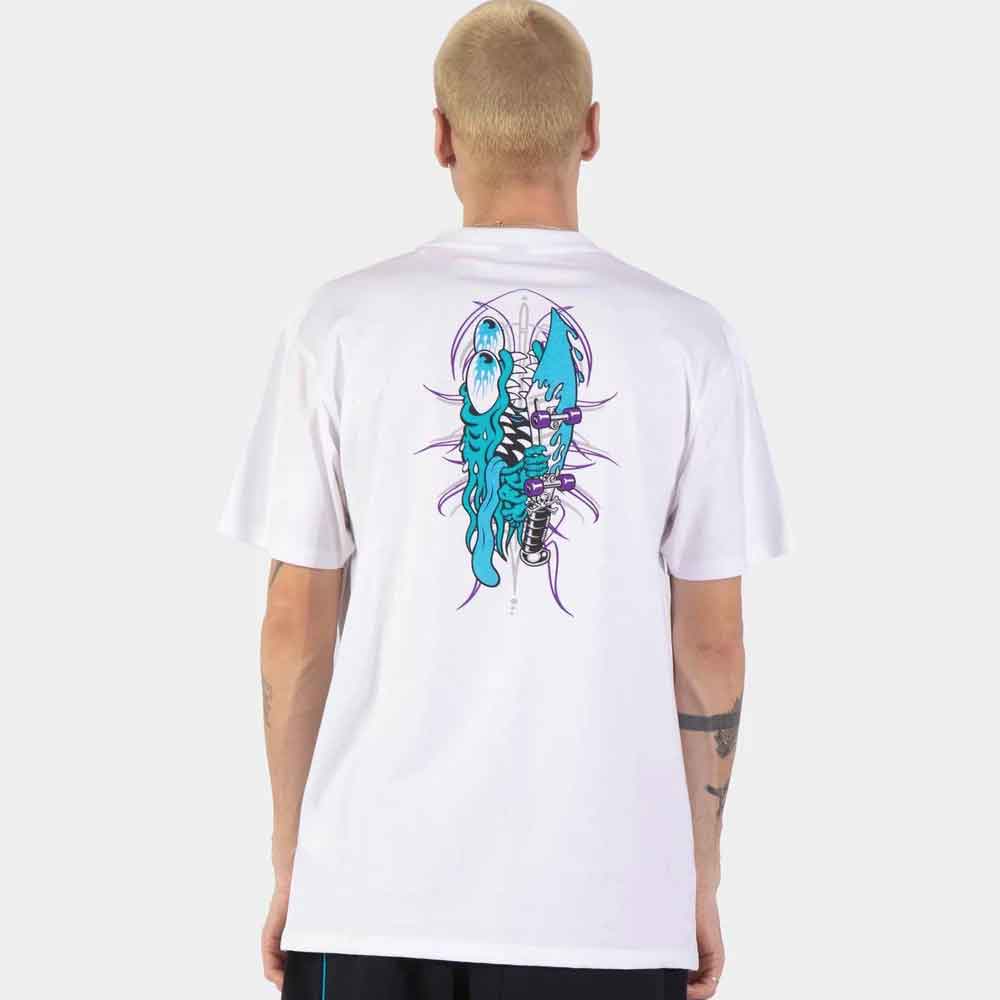 Santa Cruz Meek Pinstripe Slasher T Shirt  White